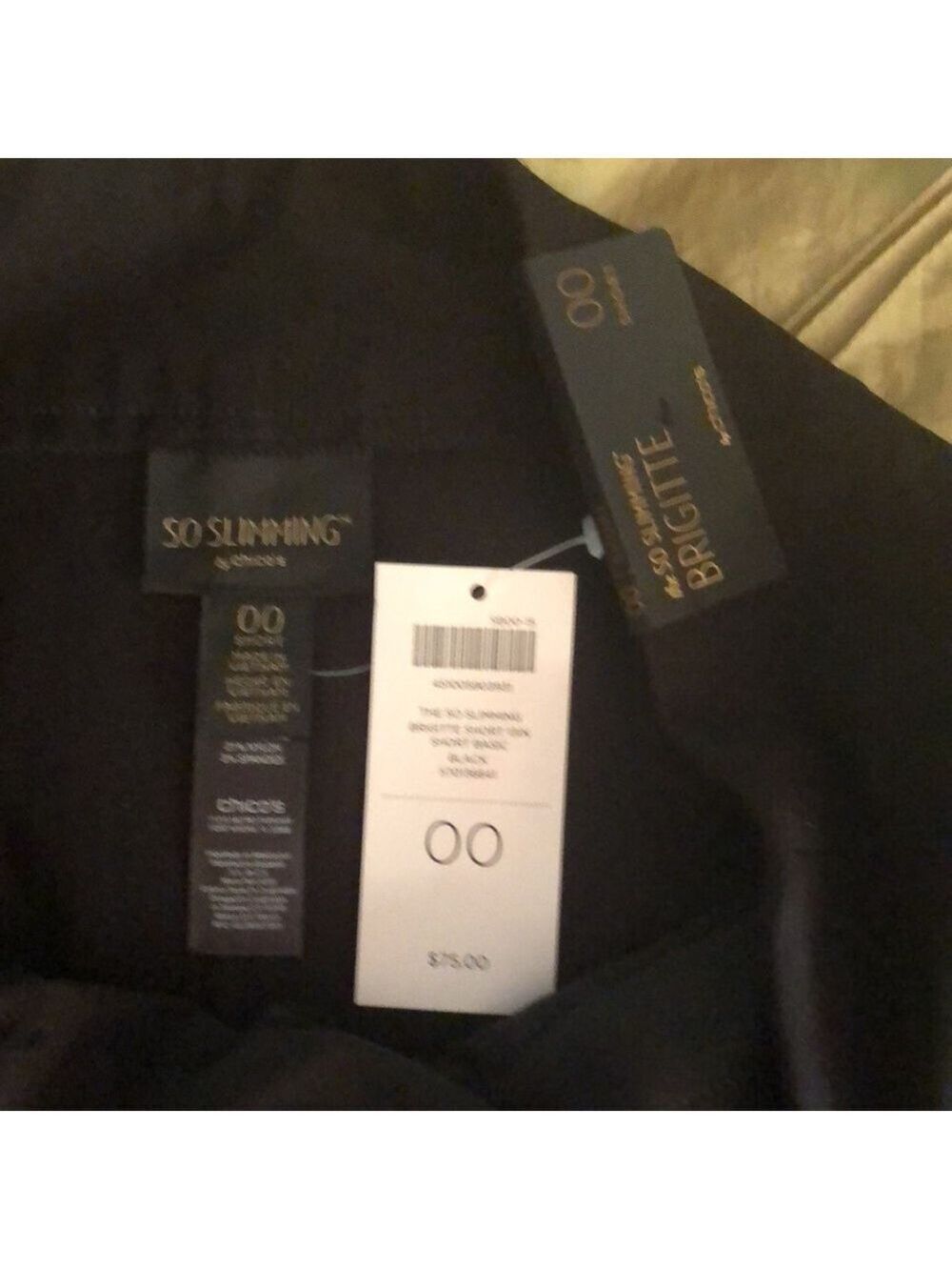 Chico's So Slimming Brigitte Black Slim Shorts Size 00 NWT Tummy Control - Picture 3 of 6